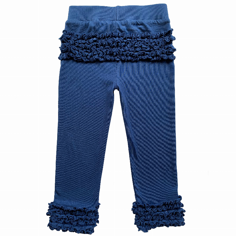 AnnLoren Baby Toddler Big Girls Boutique Navy Ruffle Butt Leggings AnnLoren
