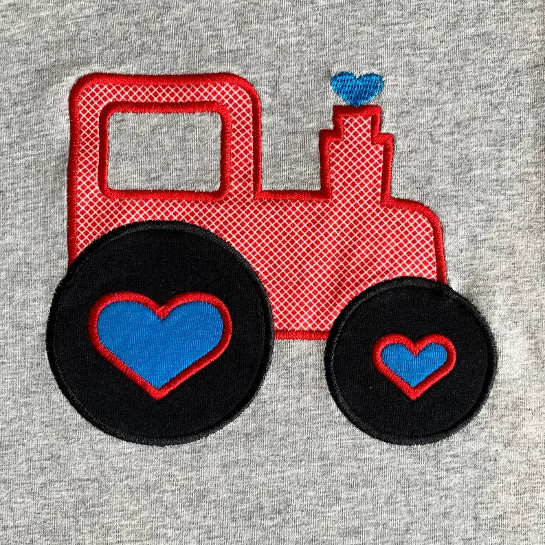 AnnLoren Baby Toddler Boys Long Sleeve Truck Romper Blue and Grey AnnLoren