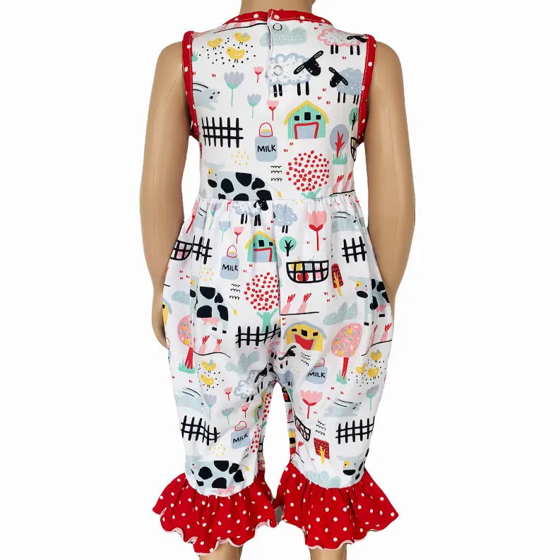 AnnLoren Baby/Toddler Girls Boutique Fun Farm Animal Romper AnnLoren
