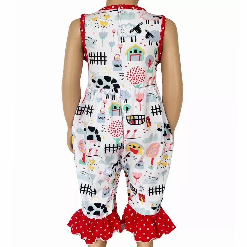 AnnLoren Baby/Toddler Girls Boutique Fun Farm Animal Romper AnnLoren