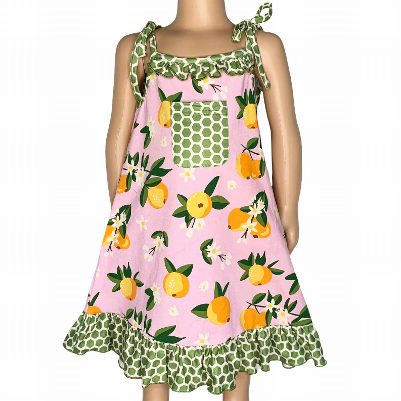 AnnLoren Big Little Girls Pretty as a Peach Pink Spaghetti Strap Dress AnnLoren