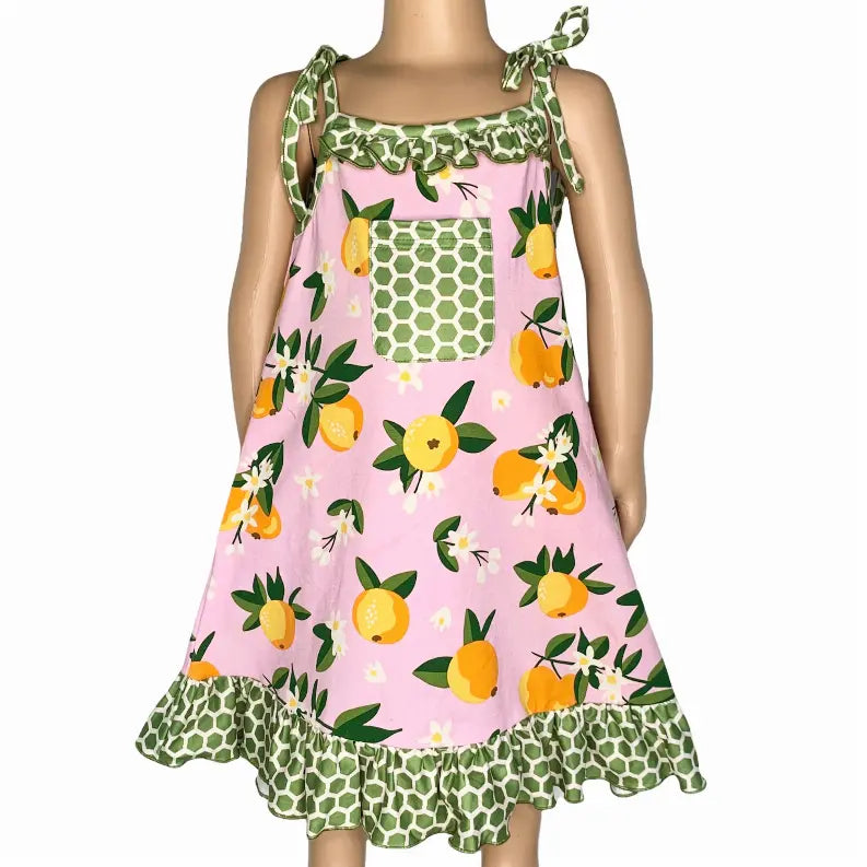 AnnLoren Big Little Girls Pretty as a Peach Pink Spaghetti Strap Dress AnnLoren