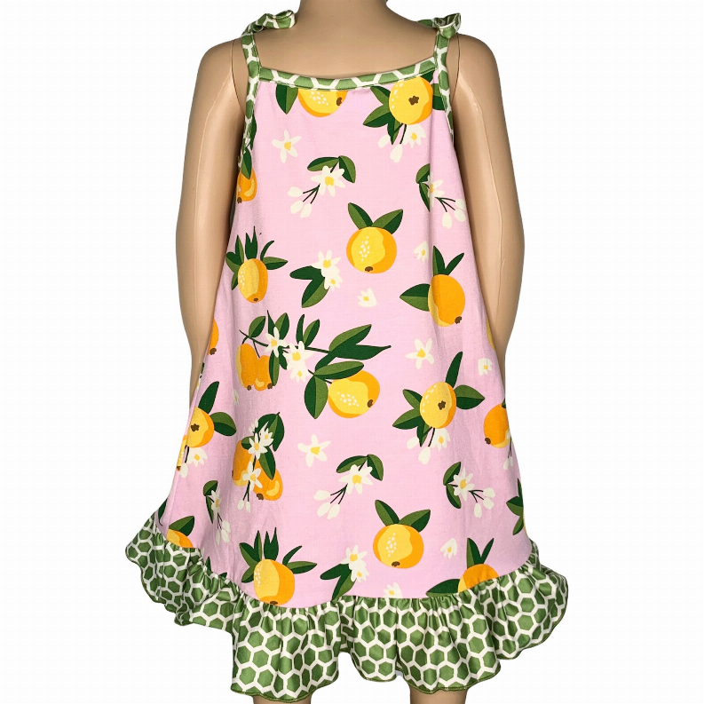 AnnLoren Big Little Girls Pretty as a Peach Pink Spaghetti Strap Dress AnnLoren