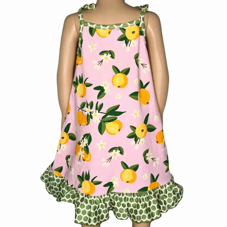 AnnLoren Big Little Girls Pretty as a Peach Pink Spaghetti Strap Dress AnnLoren