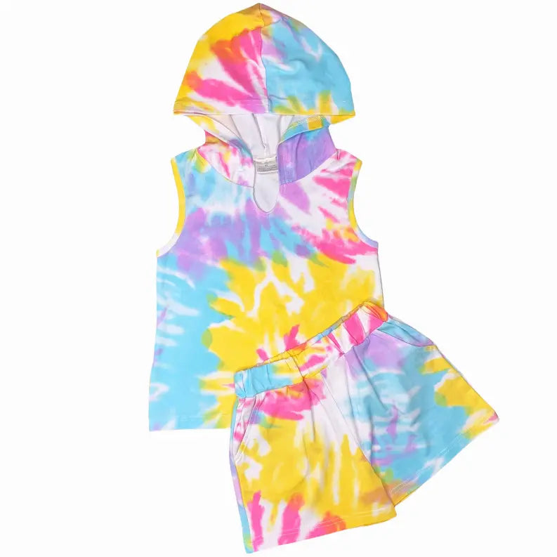AnnLoren Girls Hoodie Tank and Shorts Set AnnLoren