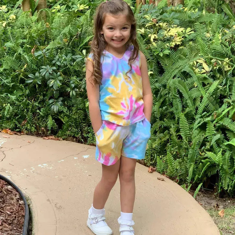 AnnLoren Girls Hoodie Tank and Shorts Set AnnLoren