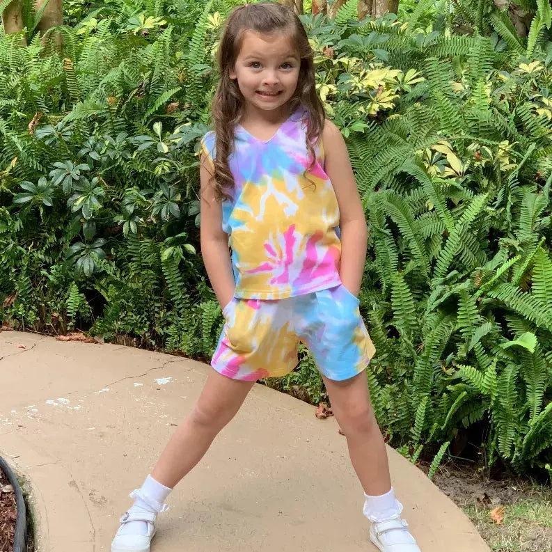 AnnLoren Girls Hoodie Tank and Shorts Set AnnLoren