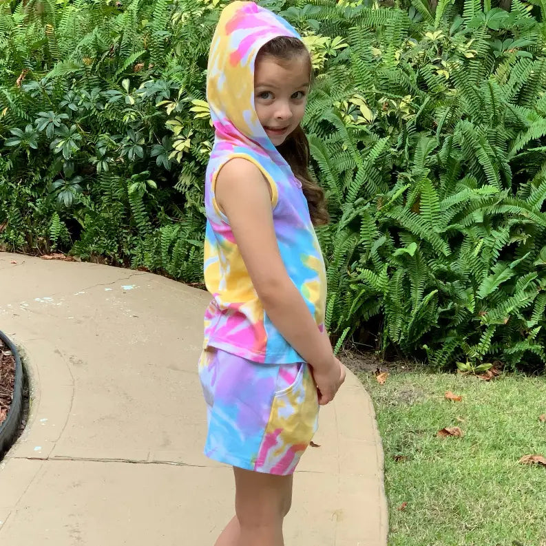AnnLoren Girls Hoodie Tank and Shorts Set AnnLoren