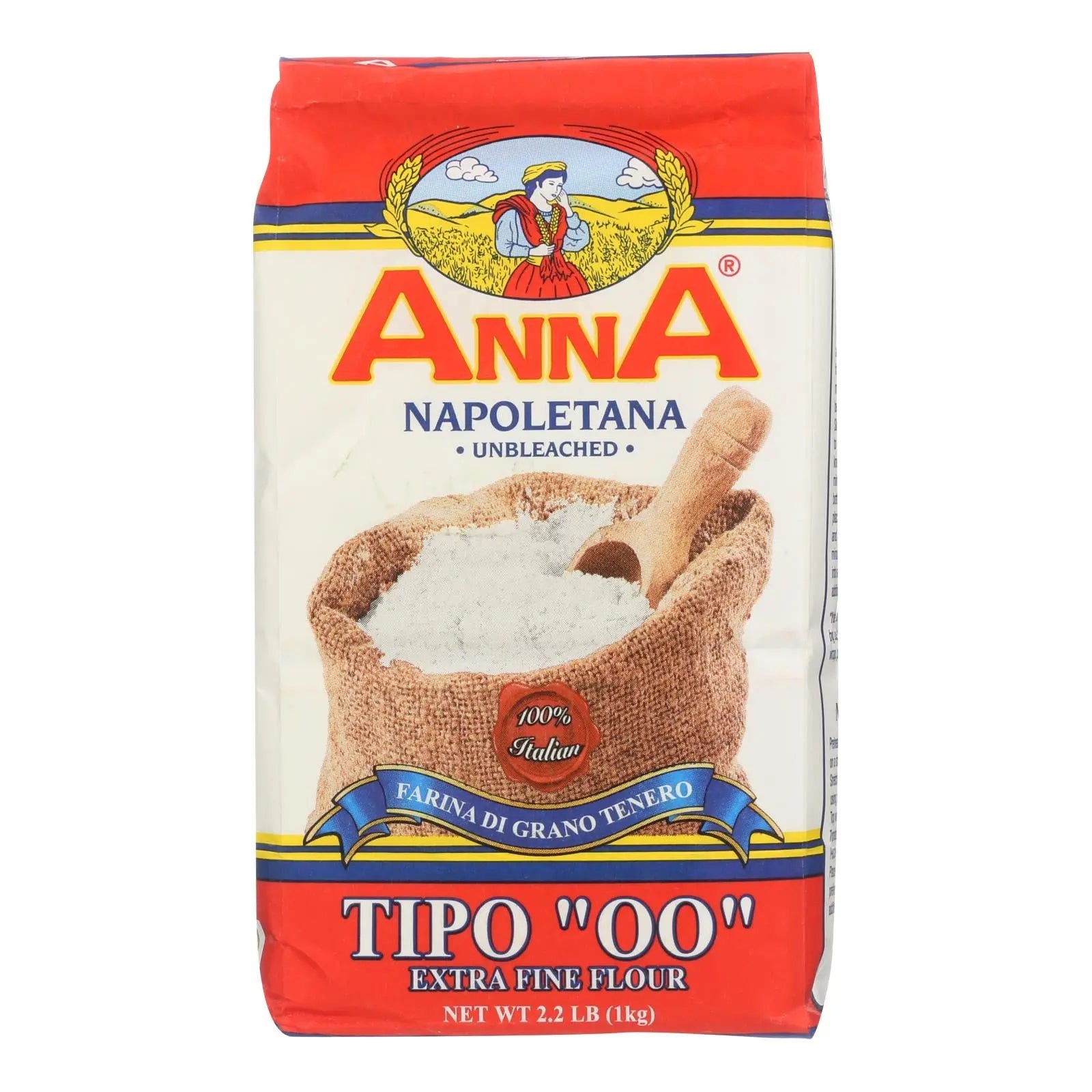 Anna Extra Fine Flour - Anna 00 Flour - Case Of 10 - 2.2 Lb Anna