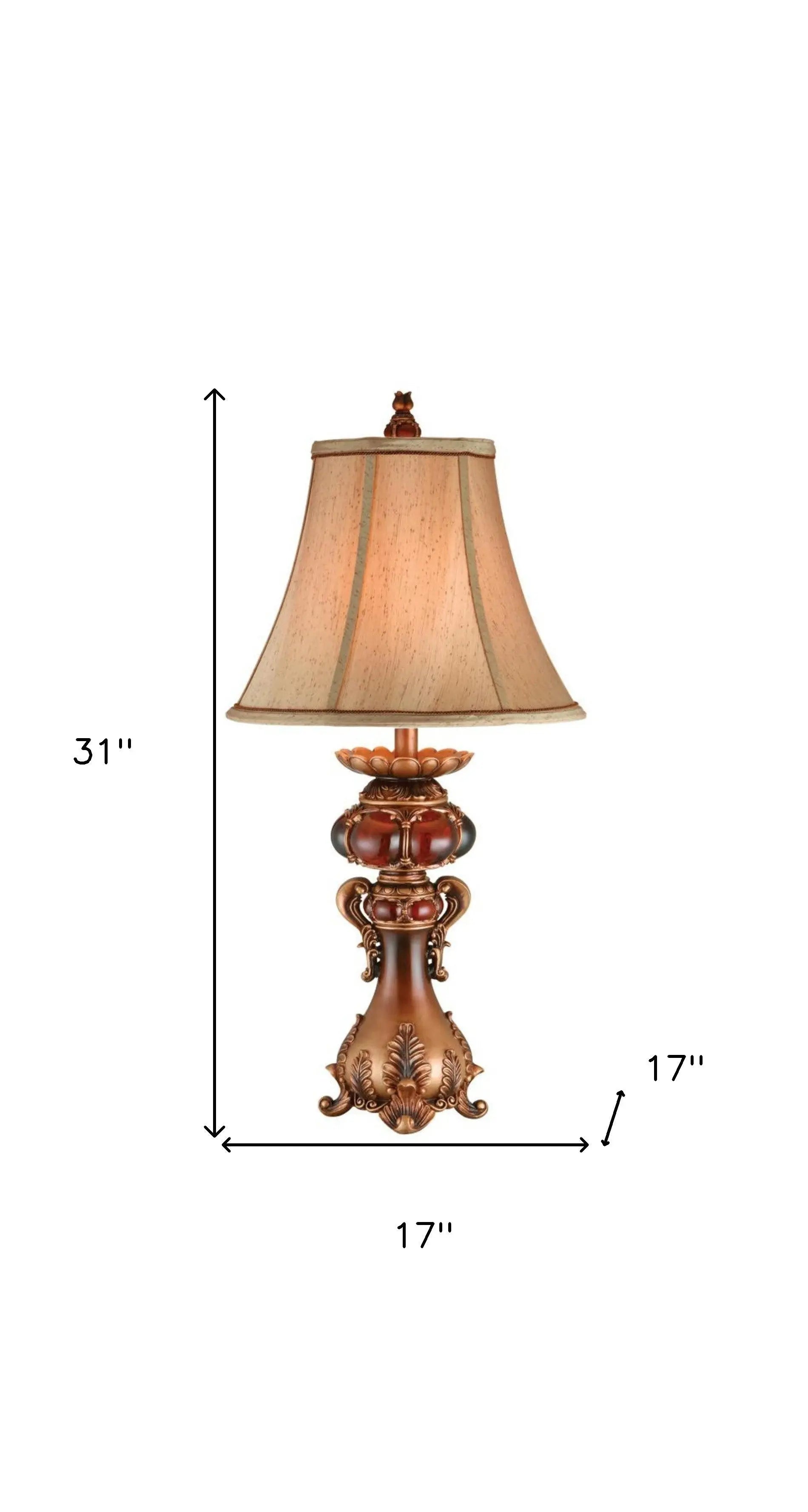 Antique Inspired Table Lamp with Linen Lamp Shade Homeroots Lighting