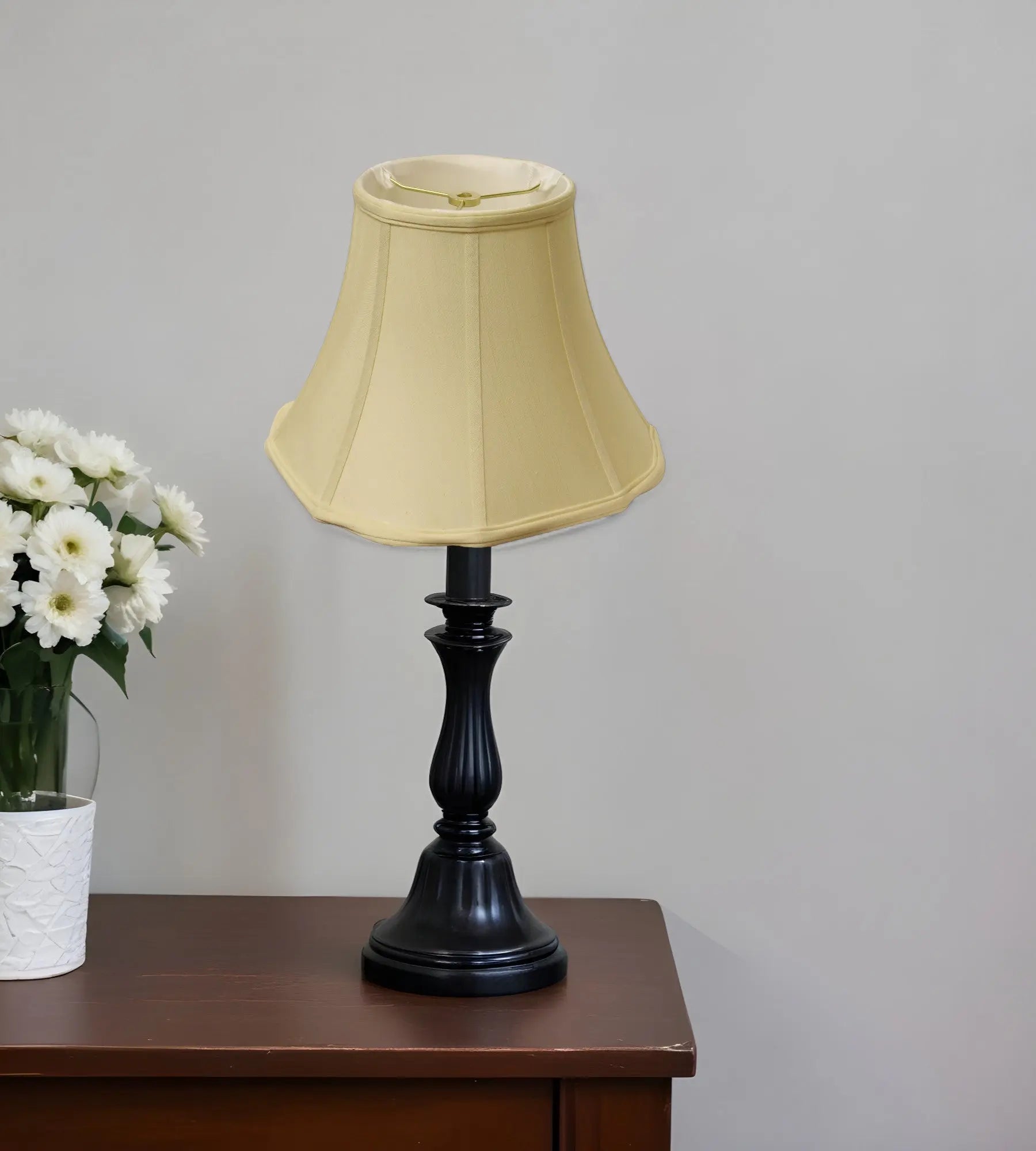 Antiqued White Monay Shantung Silk Bell Lamp Shade Homeroots Lighting