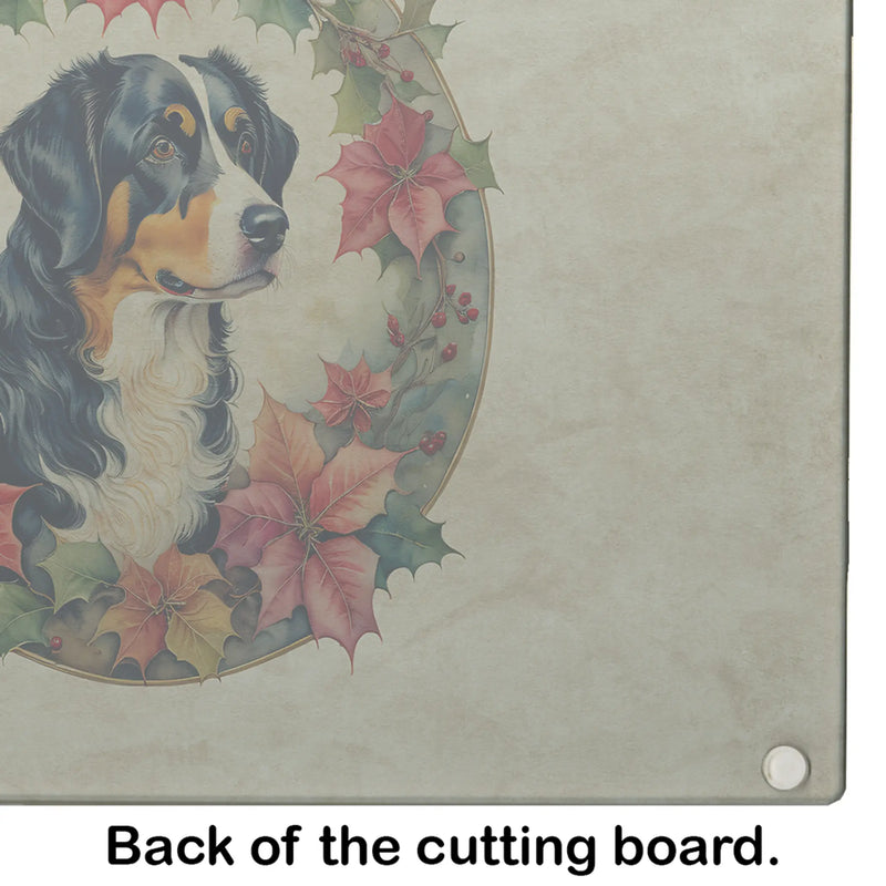 Appenzeller Sennenhund Christmas Flowers Glass Cutting Board Caroline's Treasures