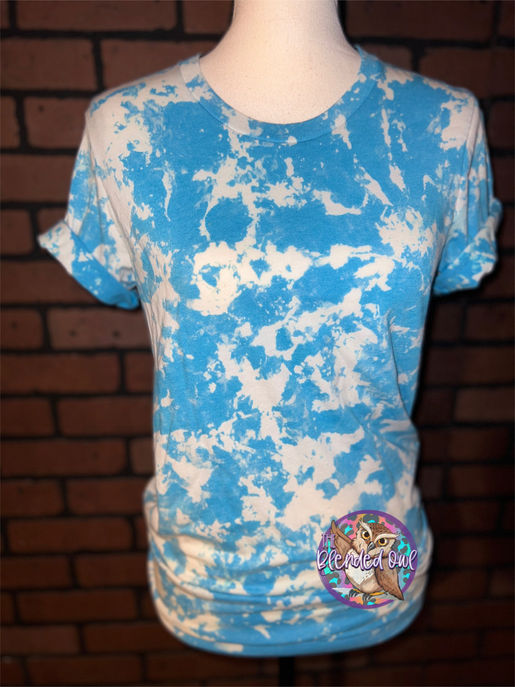 Aqua Acid Washed Bleached Blank Tee The Blended Owl