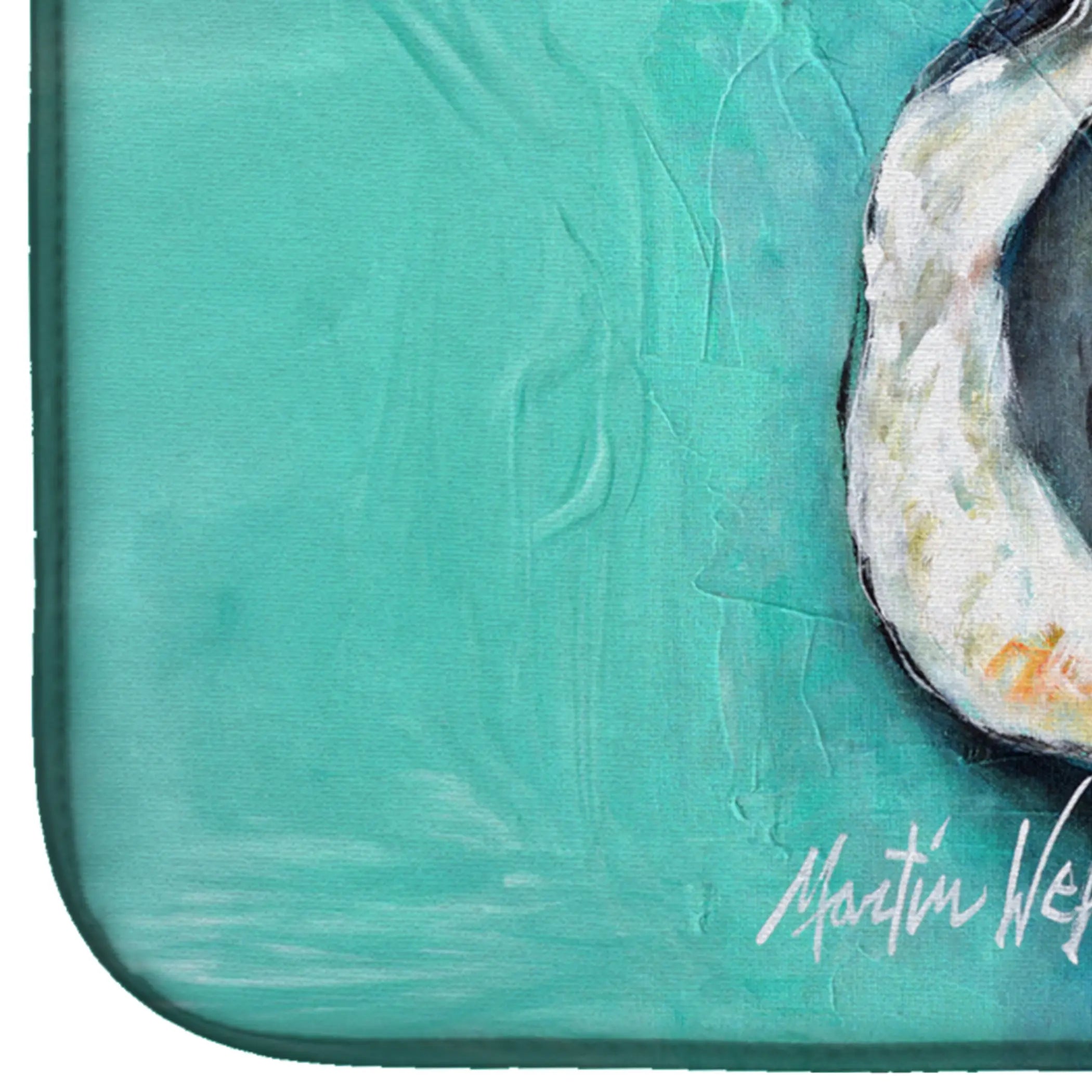 Aqua Pearl Oyster Dish Drying Mat Caroline's Treasures