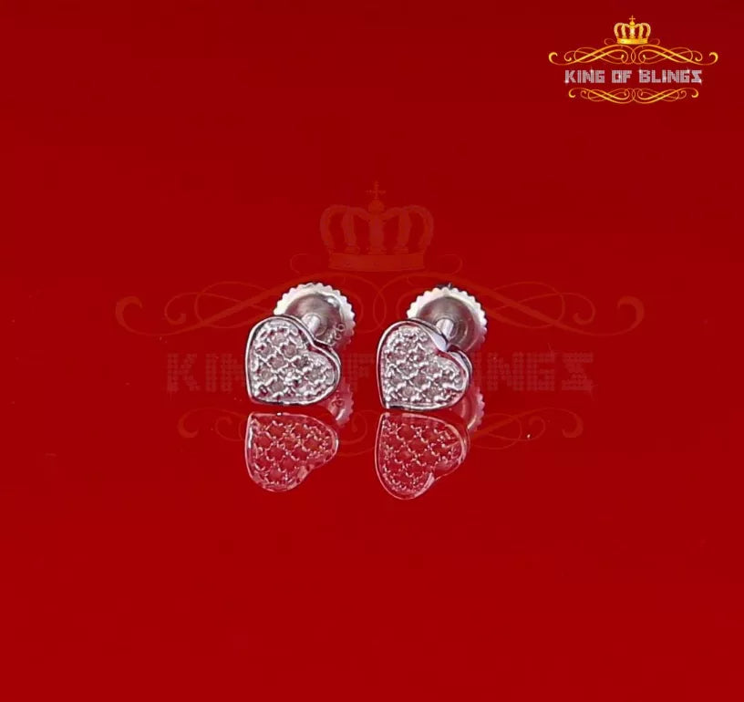 Aretes Para Hombre 925 Sterling Silver Carat Round Diamond Stud men's Earrings King Of Bling