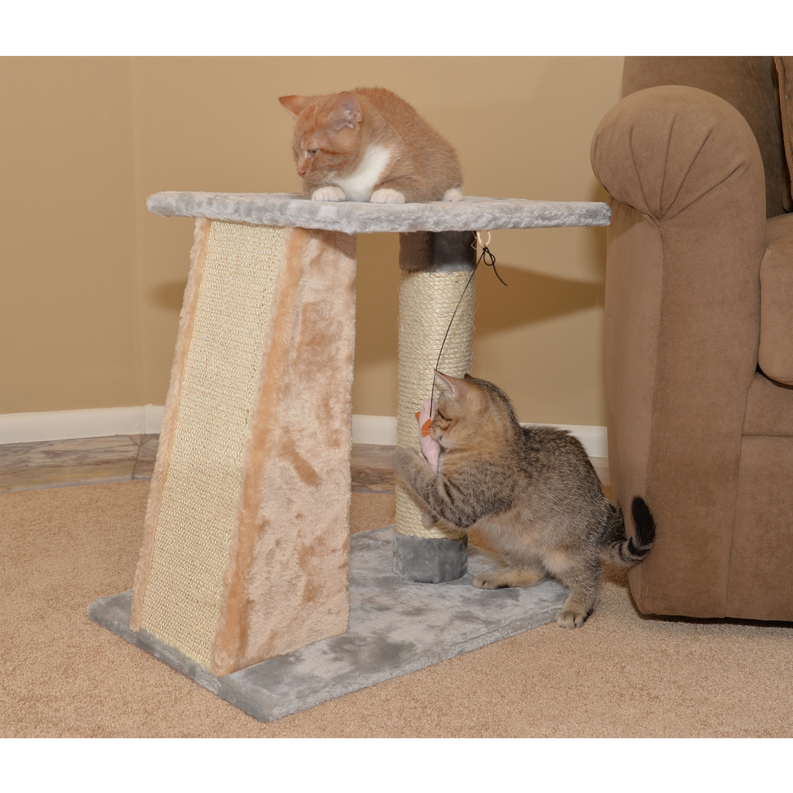 Armarkat  2 Level Platform Scratcher Real Wood Cat Post AeroMark