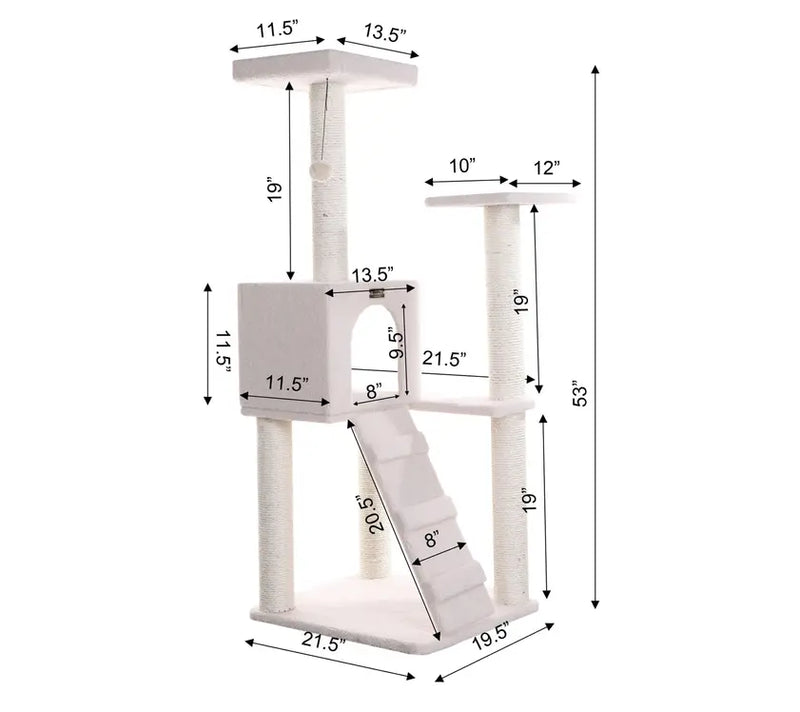 Armarkat Fleece Covered 53" High Cat tree, Real Wood B5301 AeroMark