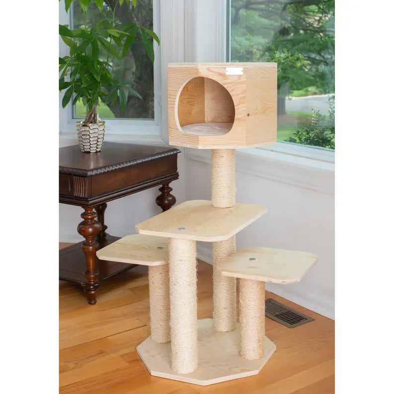Armarkat Premium  Scots Pine, Solid Wood Cat Tree 46" Tall AeroMark