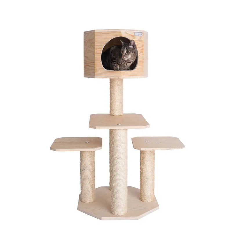 Armarkat Premium  Scots Pine, Solid Wood Cat Tree 46" Tall AeroMark