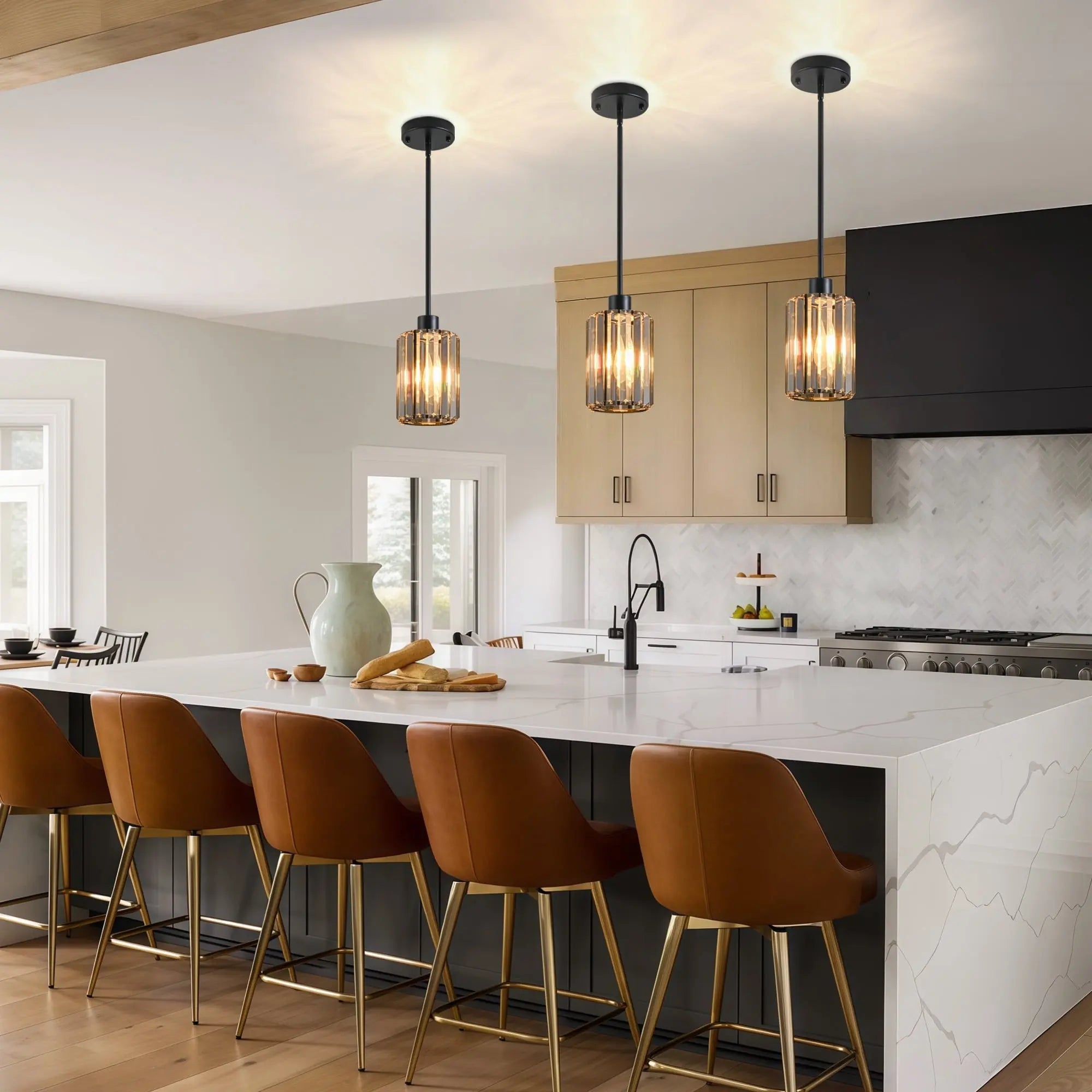 Ash Gray Crystal and Metal Mercury Glass Flush Chandelier With Gold Shades Homeroots Lighting