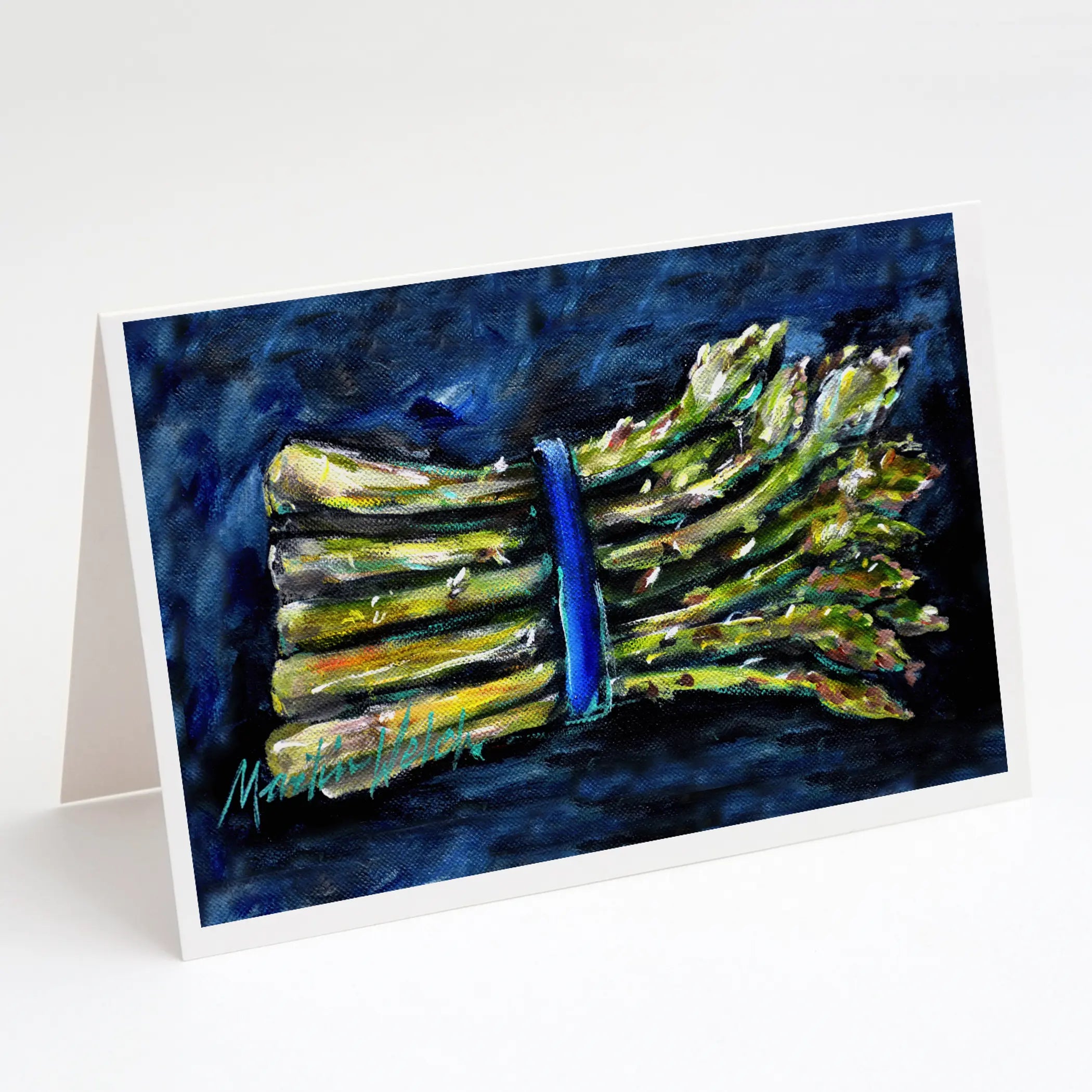 Asperagus Blew Greeting Cards Pack of 8 Caroline's Treasures