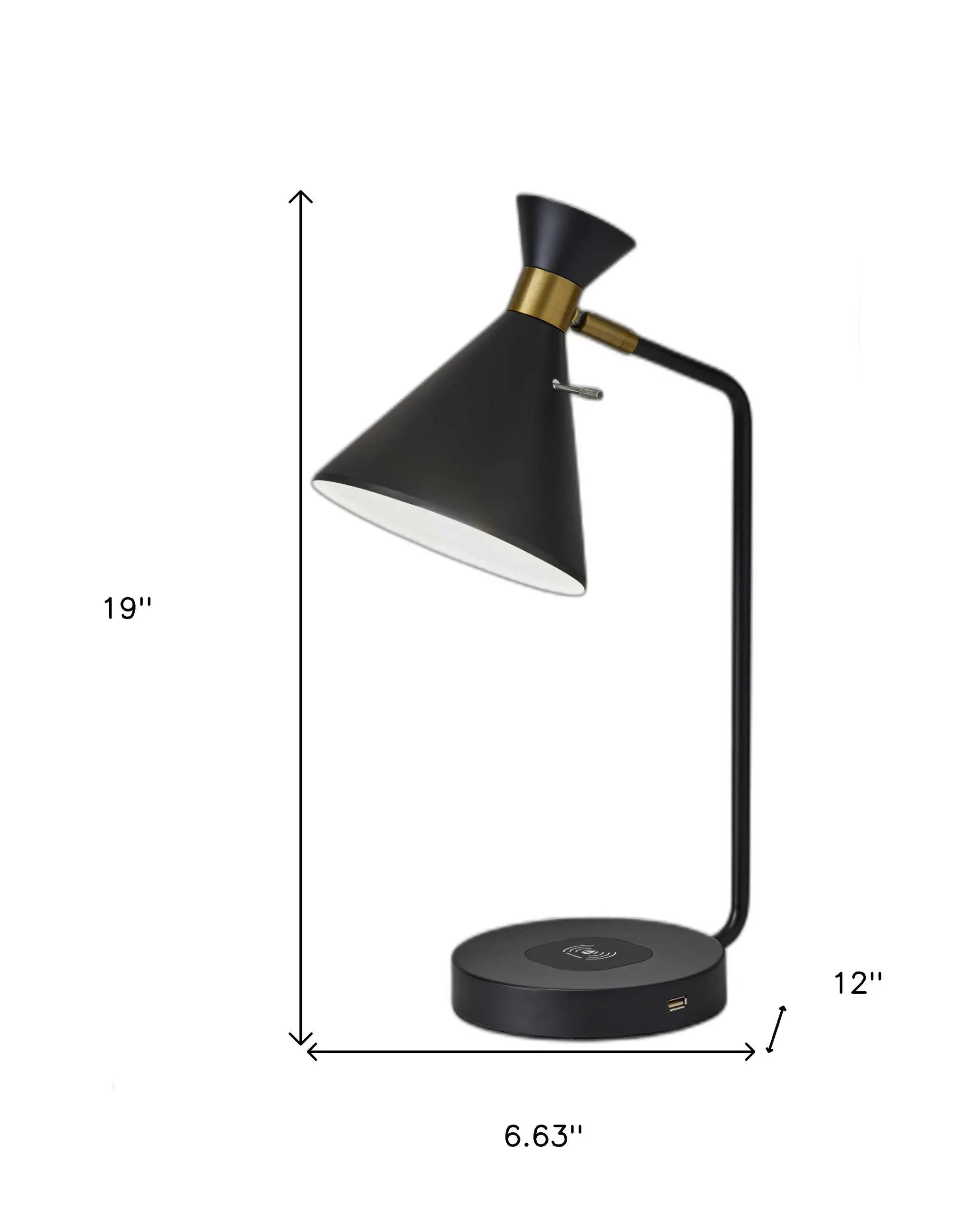 Asymmetrical Diabolo Black Metal Desk Lamp - GreatEagleInc