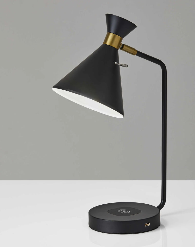 Asymmetrical Diabolo Black Metal Desk Lamp - GreatEagleInc