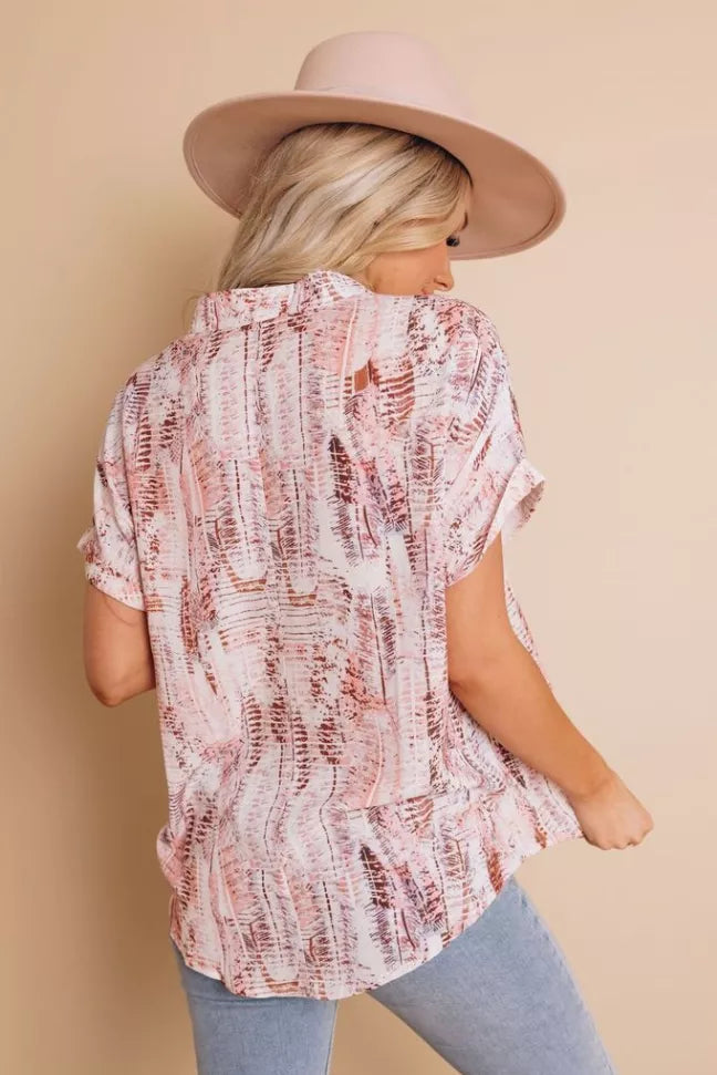 At The Villa Printed Shirt Stay Warm in Style