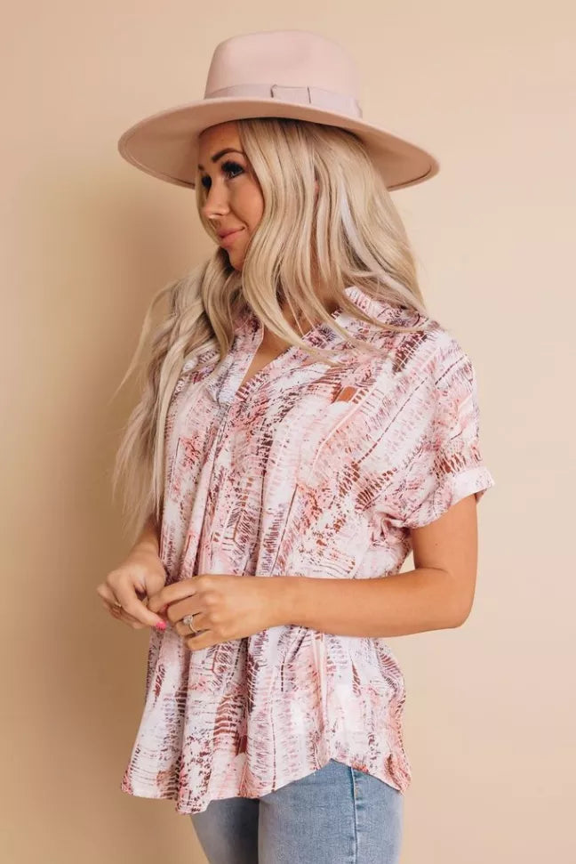 At The Villa Printed Shirt Stay Warm in Style