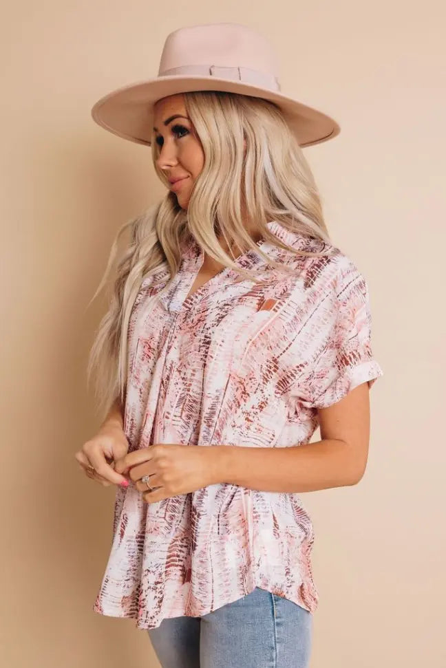 At The Villa Printed Shirt Stay Warm in Style