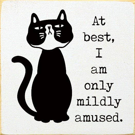 At best, I am only mildly amused. (Cat) Sawdust City