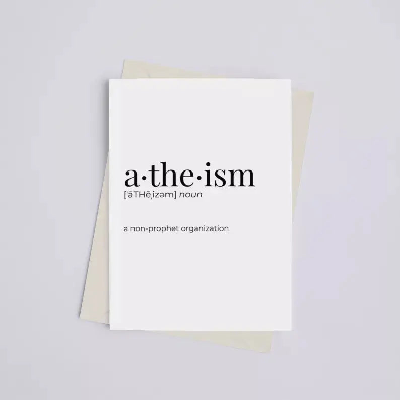Atheism - Greeting Card/Wall Art Print Black Cat Bazaar