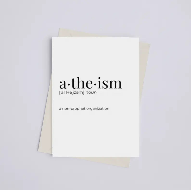 Atheism - Greeting Card/Wall Art Print Black Cat Bazaar