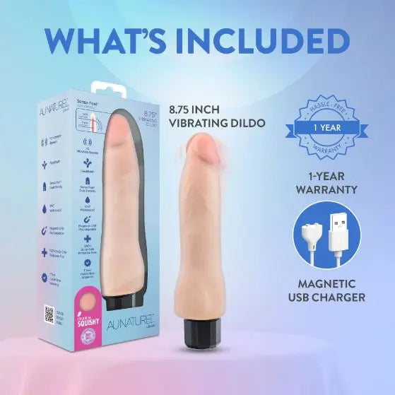 Au Naturel 8.75in Beige Vibrating Realistic Dual Densi Blush Novelties
