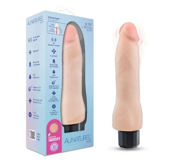 Au Naturel 8.75in Beige Vibrating Realistic Dual Densi Blush Novelties