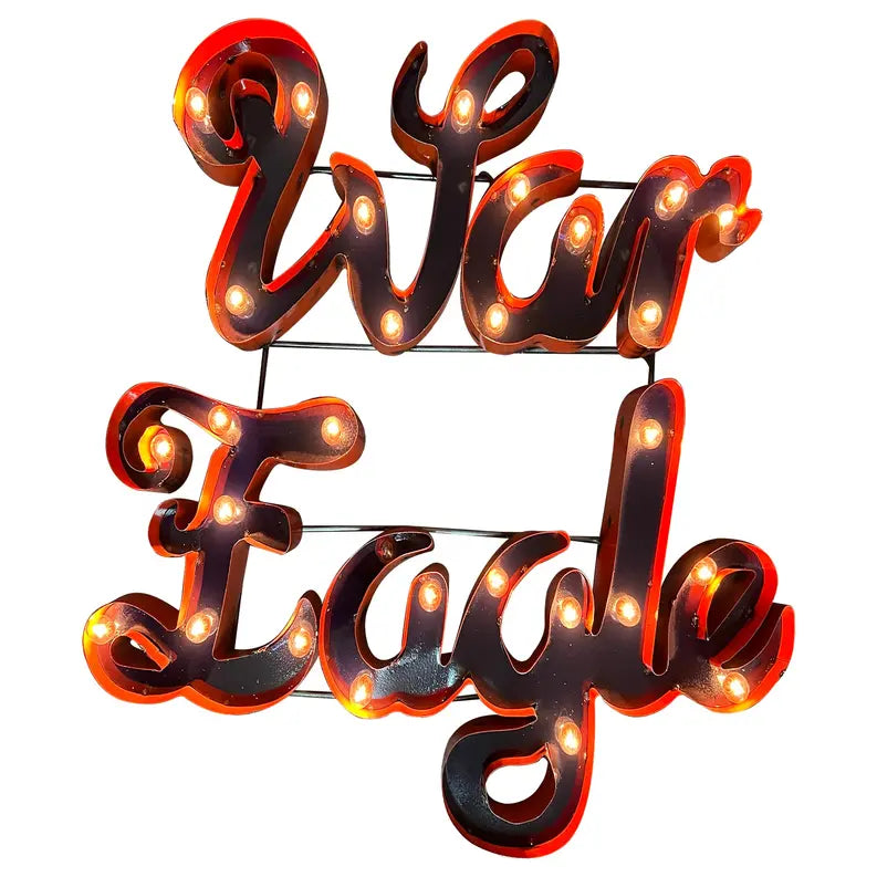Auburn University "War Eagle" Stacked Lighted Recycled Metal Wall Decor LRT SALES