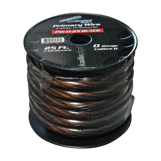 Audiopipe Power Cable 0-gauge 25 Foot Spool - Black Nippon