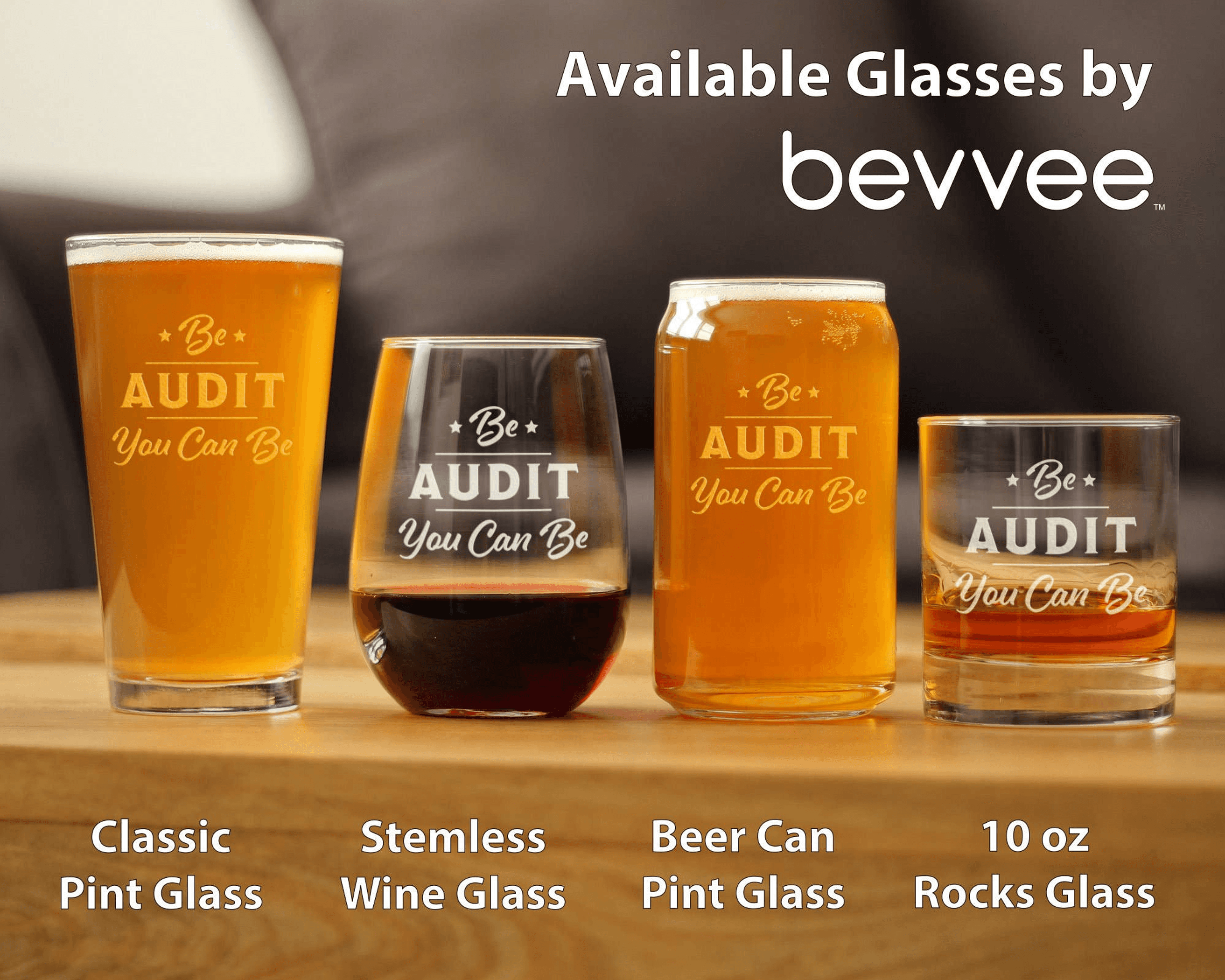 Audit You Can Be Stemless Wine Glass - Accounting Gifts Bevvee