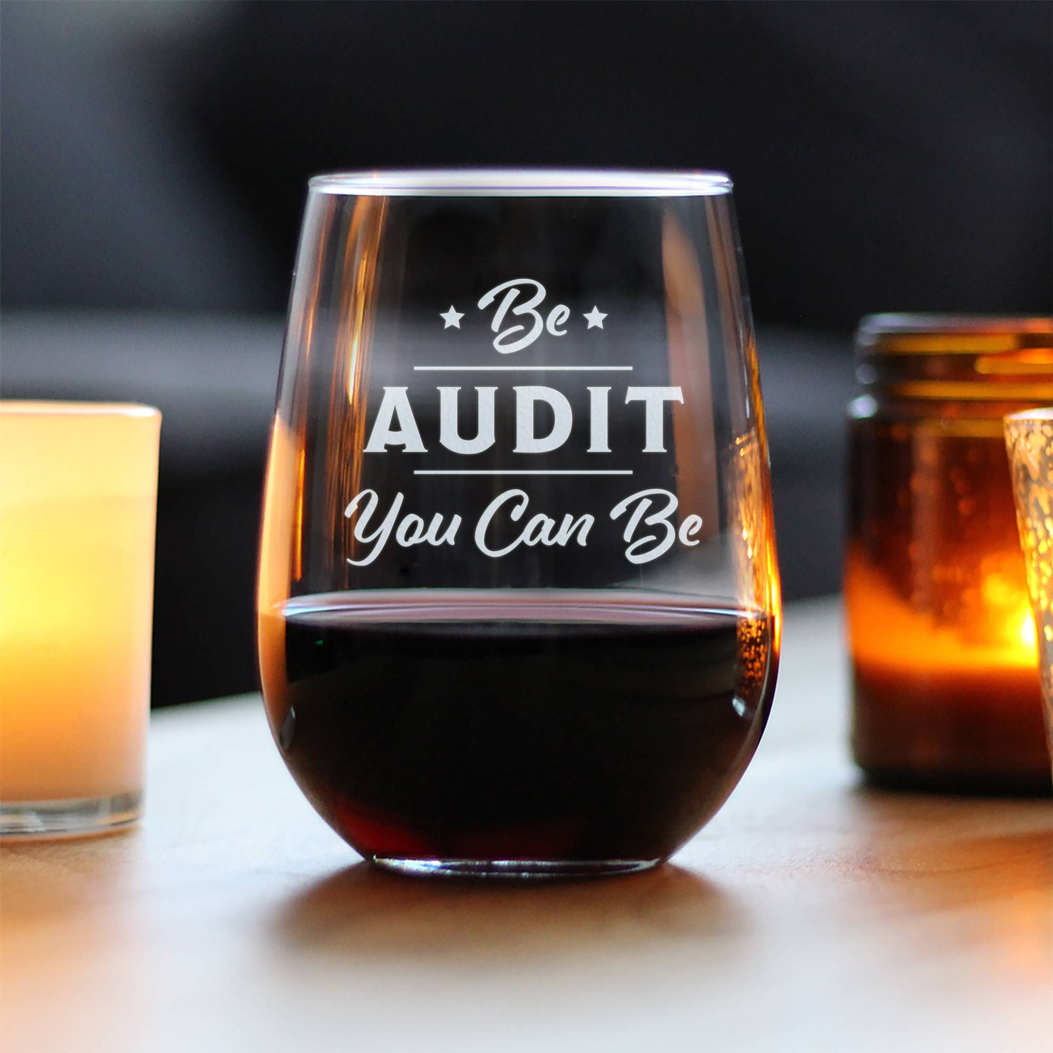 Audit You Can Be Stemless Wine Glass - Accounting Gifts Bevvee