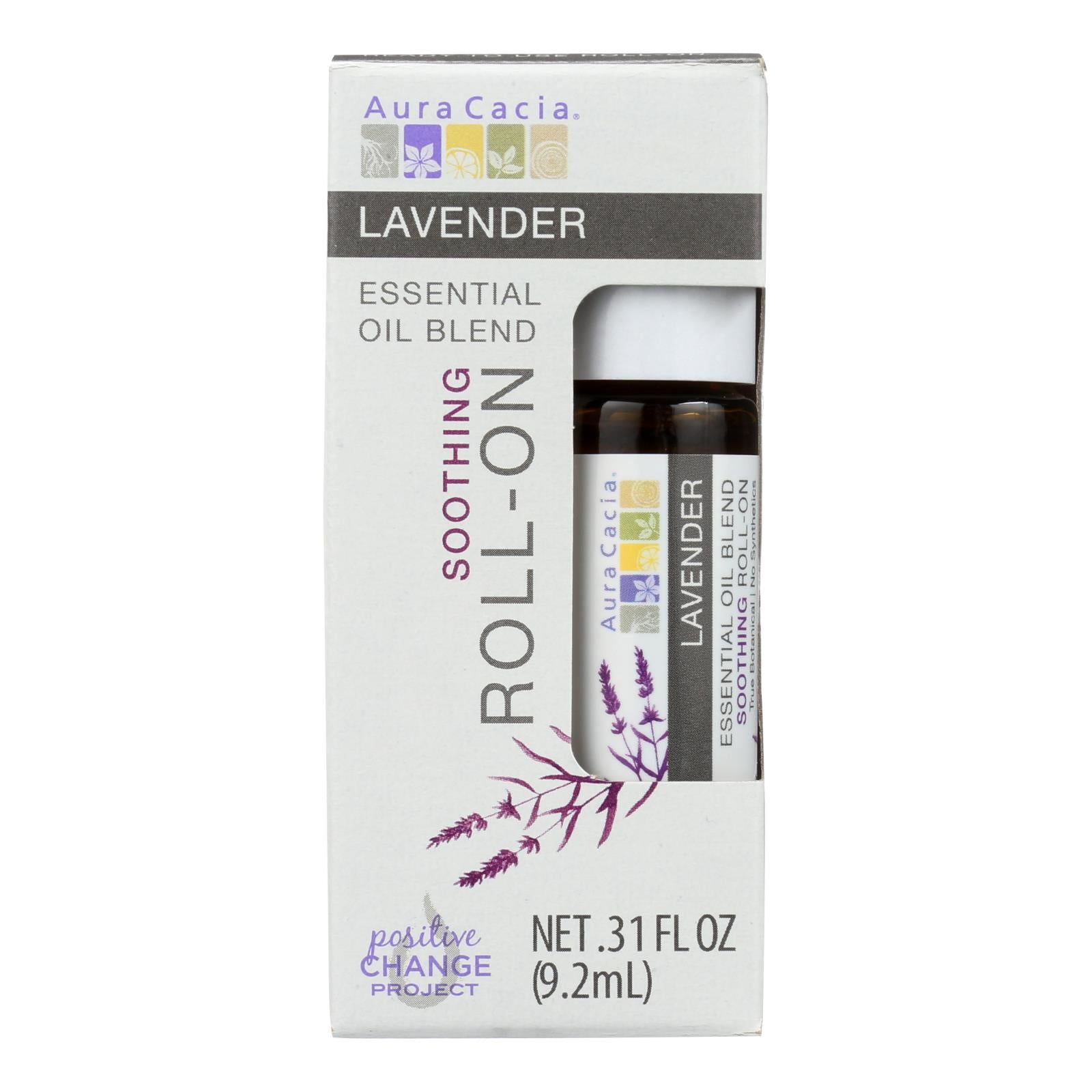 Aura Cacia - Roll On Essential Oil - Lavender - Case Of 4 - .31 Fl Oz - GreatEagleInc