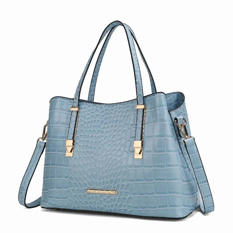 Aurelia Crocodile Embossed Vegan Leather Tote Bag MKF Collection by Mia K.