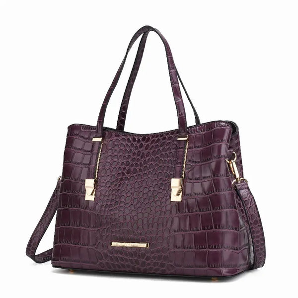 Aurelia Crocodile Embossed Vegan Leather Tote Bag MKF Collection by Mia K.