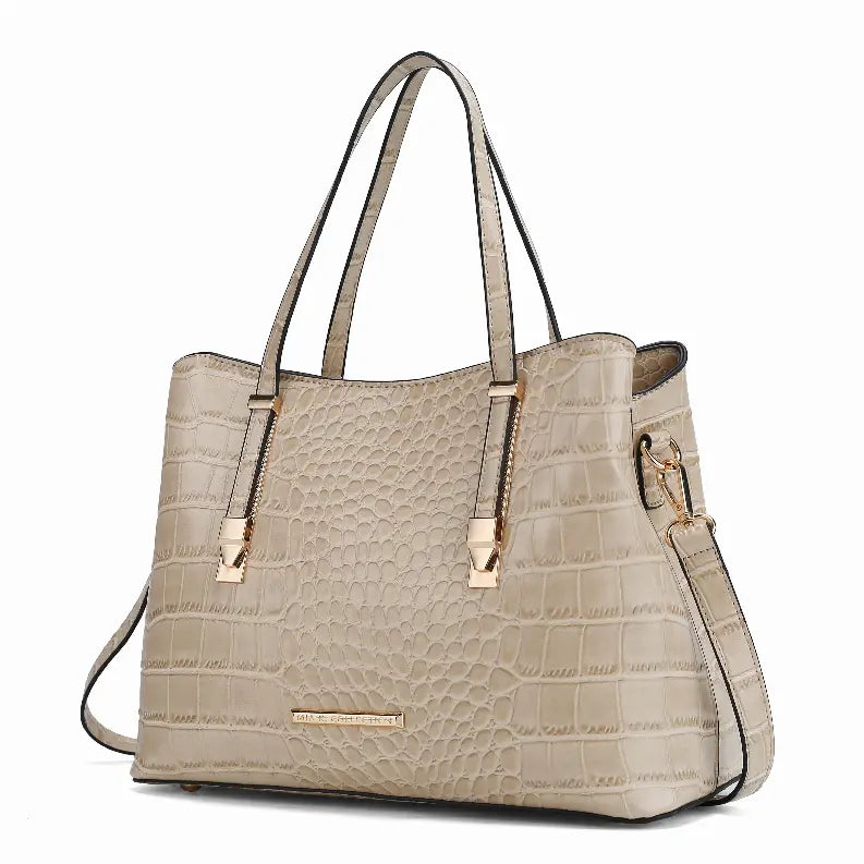 Aurelia Crocodile Embossed Vegan Leather Tote Bag MKF Collection by Mia K.