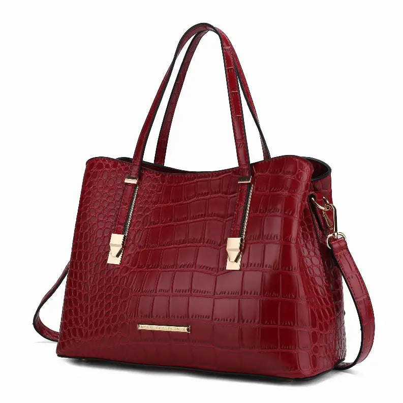 Aurelia Crocodile Embossed Vegan Leather Tote Bag MKF Collection by Mia K.