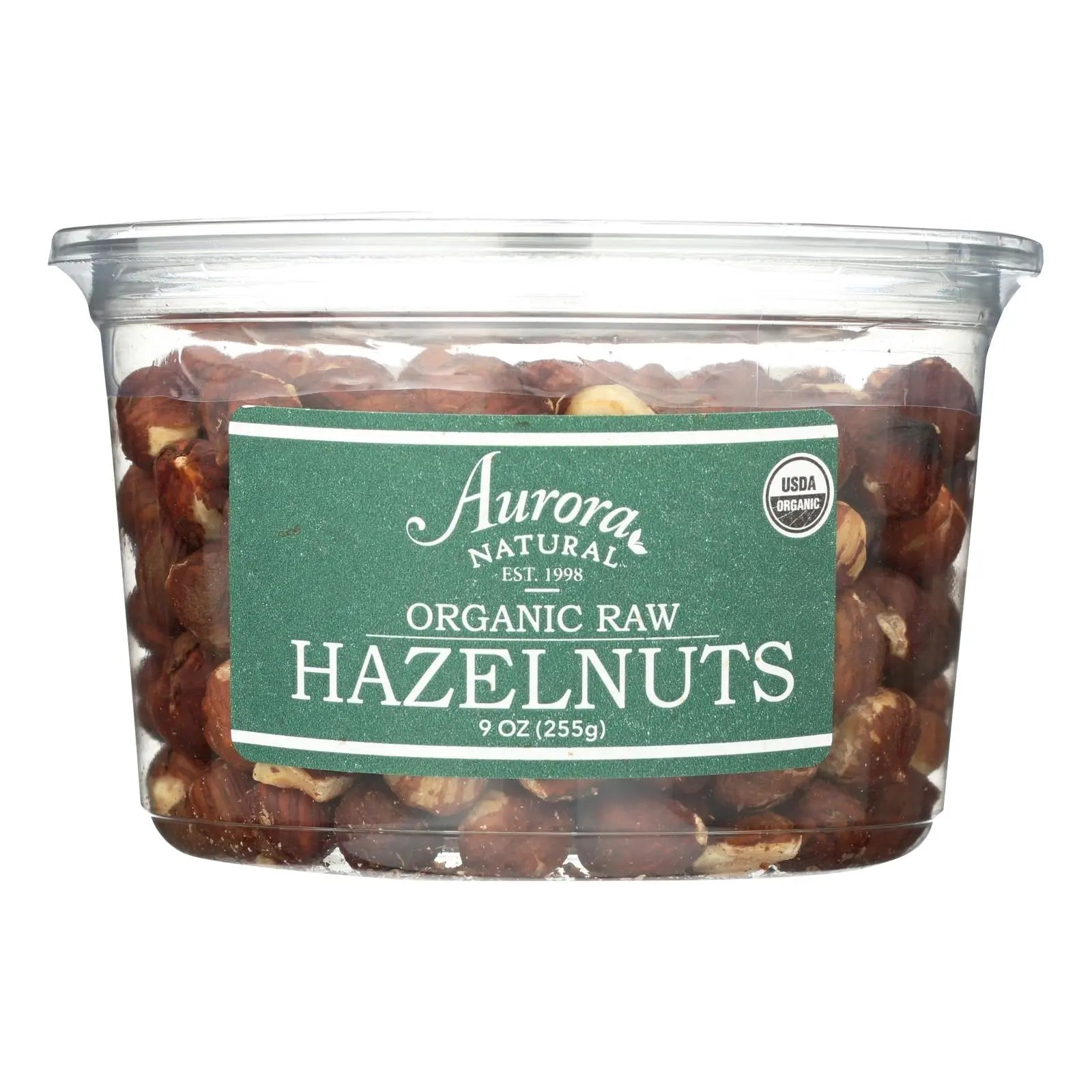 Aurora Natural Products - Organic Raw Hazelnuts - Case Of 12 - 9 Oz. Aurora Natural Products