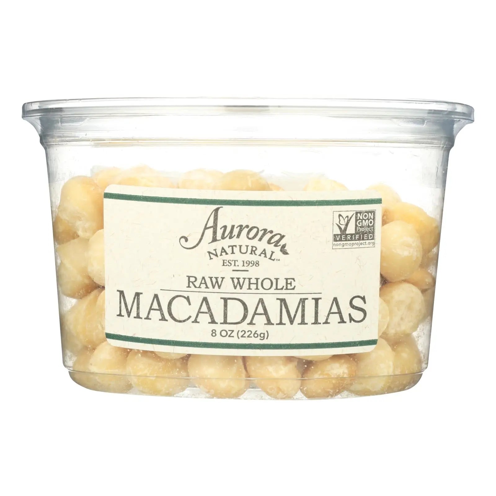 Aurora Natural Products - Raw Whole Macadamias - Case Of 12 - 8 Oz. Aurora Natural Products