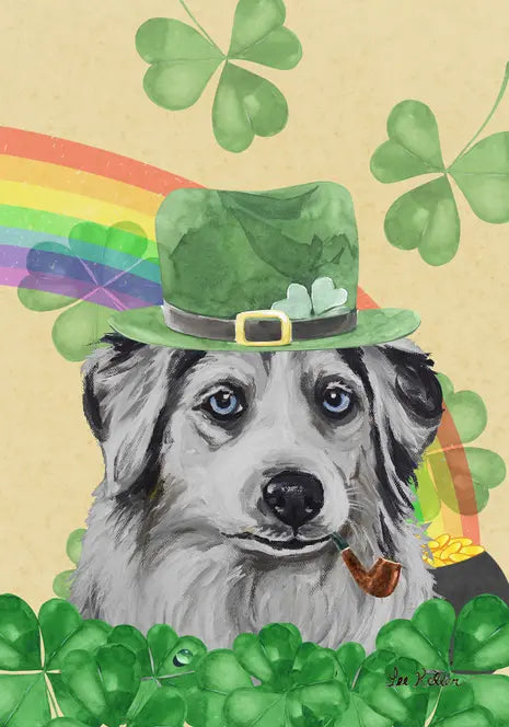 Australian Cattle Dog - Hippie Hound Studios Saint Patricks Day  House and Garden Flags Best of Breed