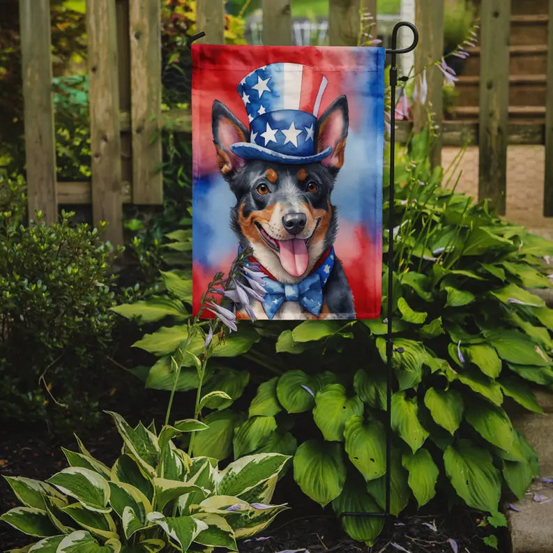 Australian Cattle Dog Patriotic American Garden Flag Caroline's Treasures