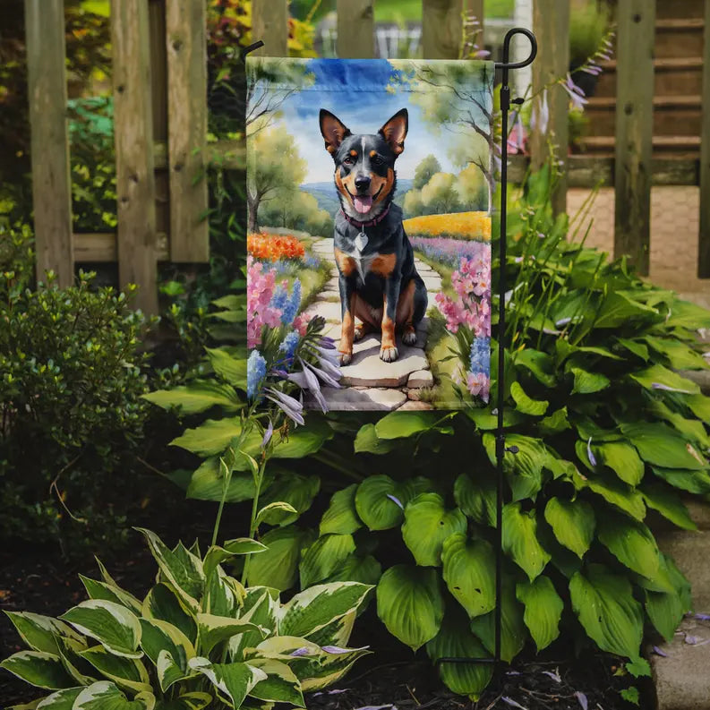 Australian Cattle Dog Spring Garden Garden Flag Caroline's Treasures