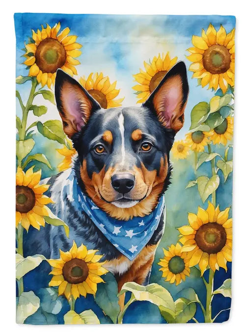 Australian Cattle Dog in Sunflowers Garden Flag Caroline's Treasures